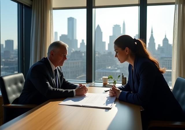 Professional legal consultation in a modern London office